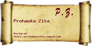 Prohaska Zita névjegykártya